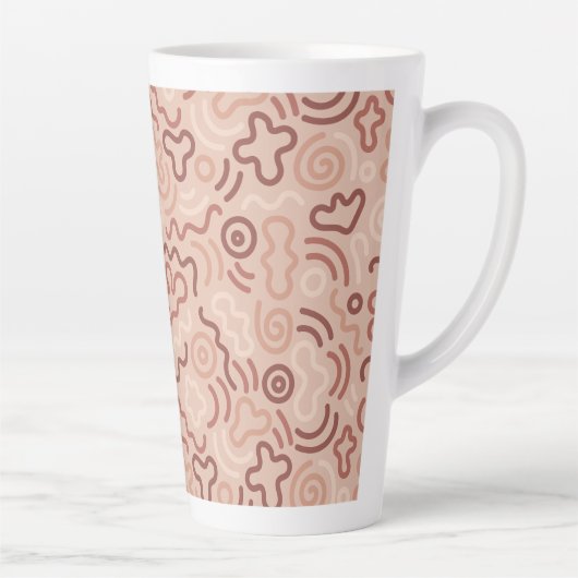 Abstract Party Doodle Pattern Latte Mok (Rechts)