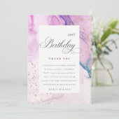 Abstract pasta Paars blauw Blauwgroen elke dag Bedankkaart (Staand voorkant)