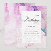 Abstract pasta Paars blauw Blauwgroen elke dag Bedankkaart (Voorkant / Achterkant)