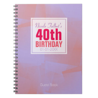 Abstract pastei 40e Birthday-gastenboek 8a Notitieboek