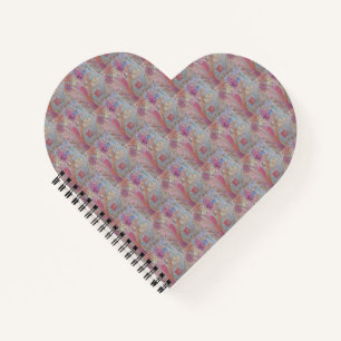Abstract pastel bloemhart notitieboek