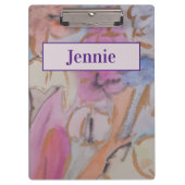 Abstract pastel bloemig gepersonaliseerd klembord (Voorkant)