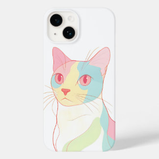 Abstract Pastel Cat Art Phone Case - Modern Minima