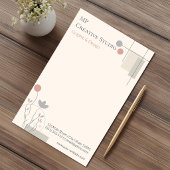 Abstract Pastel Design: Modern Florals & Geometry Briefpapier
