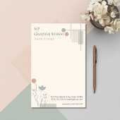 Abstract Pastel Design: Modern Florals & Geometry Briefpapier