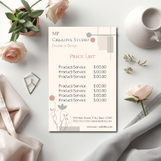Abstract Pastel Design: Modern Florals & Geometry Briefpapier