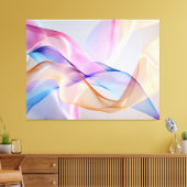 Abstract Pastel Fabric Flow Canvas Afdruk (Insitu (Woonkamer))