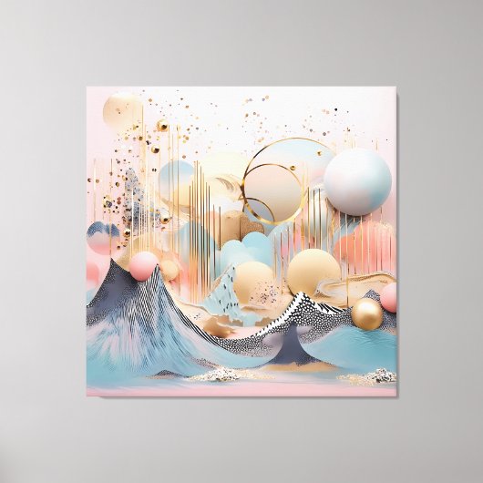 Abstract pastel geometrisch ontwerp canvas afdruk (Voorkant)