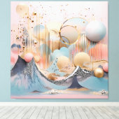 Abstract pastel geometrisch ontwerp canvas afdruk (Insitu (Houten vloer))