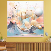 Abstract pastel geometrisch ontwerp canvas afdruk (Insitu (Woonkamer))
