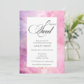 Abstract Pastel Pink Purple Sweet 16 Birthday Kaart (Staand voorkant)