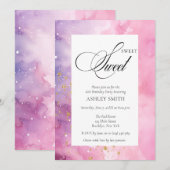 Abstract Pastel Pink Purple Sweet 16 Birthday Kaart (Voorkant / Achterkant)