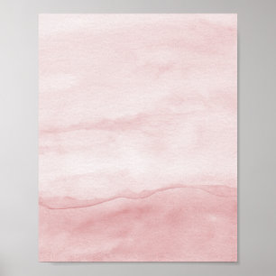 Abstract Pastel Roze Ombre Waterverf Art Poster