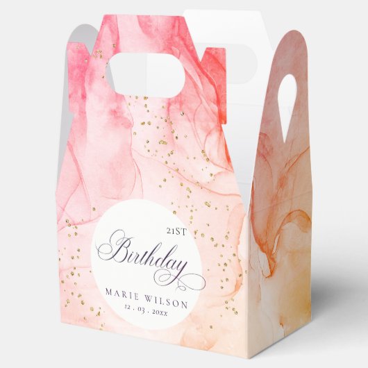 Abstract Pastel Roze Sinaasappel Elke zondag Bedankdoosjes (Geopend)