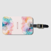 Abstract Pastel Stylish Alcohol Ink  Bagagelabel (Voorkant (horizontaal))