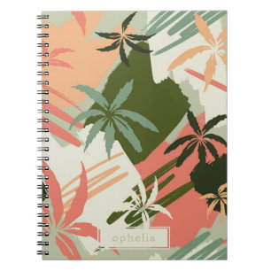 Abstract Pastel Summer Palm Tree Patroon Notitieboek