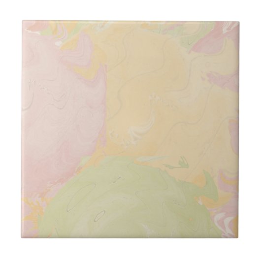 Abstract Pastel Swirl Beige Tegeltje (Voorkant)