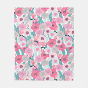 Abstract pastelbloempatroon. Mooie roze bloem Fleece Deken