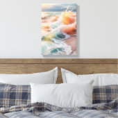 Abstract pastelolieverfschilderij canvas afdruk (Insitu (Slaapkamer))