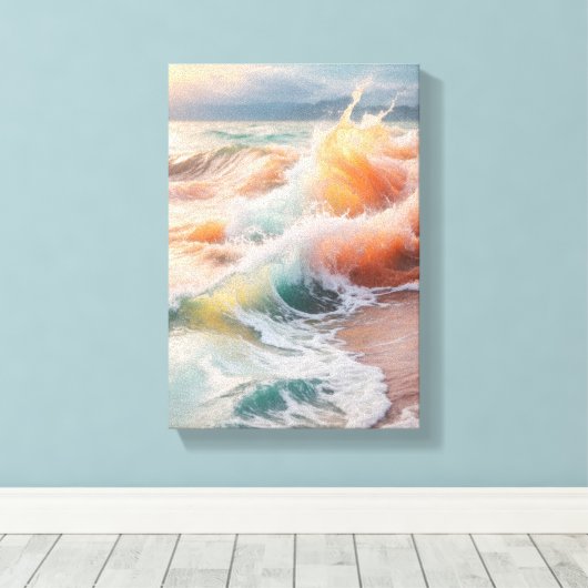 Abstract pastelolieverfschilderij canvas afdruk (Insitu (Houten vloer))