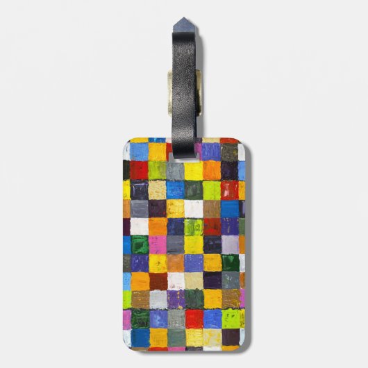 Abstract patchwerk bagagelabel (Achterkant verticaal)