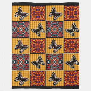 Abstract patchwork-quiltief retro- patroon fleece deken