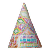 Abstract patchwork, waterverf tie kleurstofpatroon feesthoedjes (Rechts)