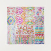 Abstract patchwork, waterverf tie kleurstofpatroon wandkleed (Voorkant)