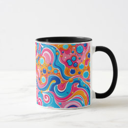 Abstract patroon 1194 in vloeiende kunst - Koffie  Mok