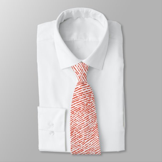 Abstract patroon 140523 - Rood Sinaasappel en wit Stropdas (Gebonden)
