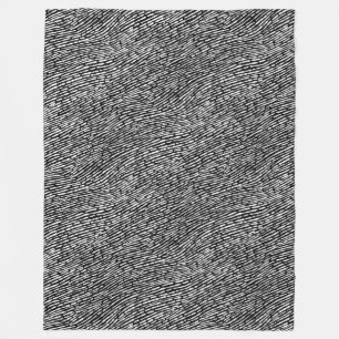 Abstract patroon 140523 - wit op zwart fleece deken