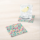 Abstract patroon 3 vierkante kartonnen onderzetter (Insitu)