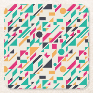 Abstract patroon 3 vierkante kartonnen onderzetter