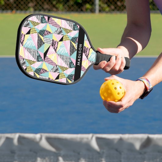 Abstract patroon aangepaste naam pickleball paddle (Insitu)