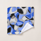 Abstract patroon - blauw. bad handdoek (Wasdoekje)