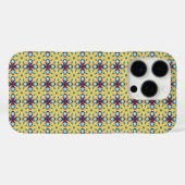 Abstract patroon, blauw, rood, beige, iPhone-hoesj Case-Mate iPhone Case (Achterkant (horizontaal))