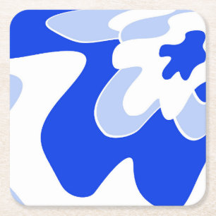 Abstract patroon - blauw vierkante kartonnen onderzetter
