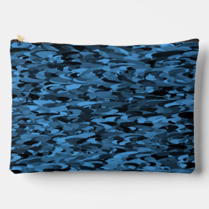 Abstract patroon blauw zwart groot etui