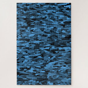 Abstract patroon blauw zwart legpuzzel