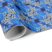 Abstract patroon, blauwe horizon, cadeaupapier (Rol Hoek)