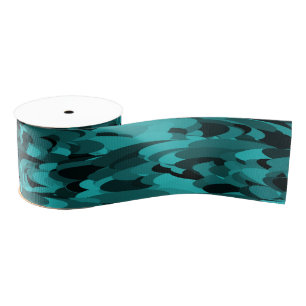 Abstract Patroon Blauwgroen Zwart Grosgrain Lint