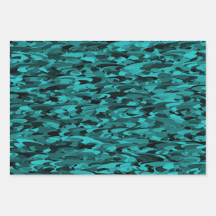 Abstract Patroon Blauwgroen Zwart Inpakpapier Vel