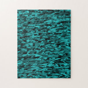 Abstract Patroon Blauwgroen Zwart Legpuzzel