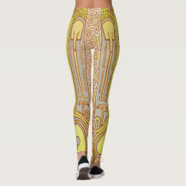 Abstract Patroon Geel Grijs Vrouwen Leggings