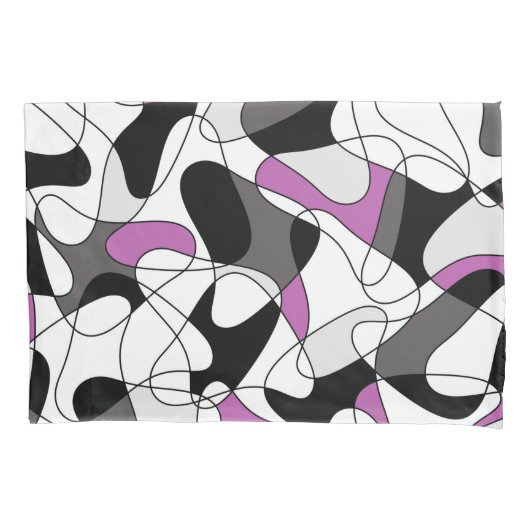 Abstract patroon - grijs en paars. kussensloop (Voorkant)