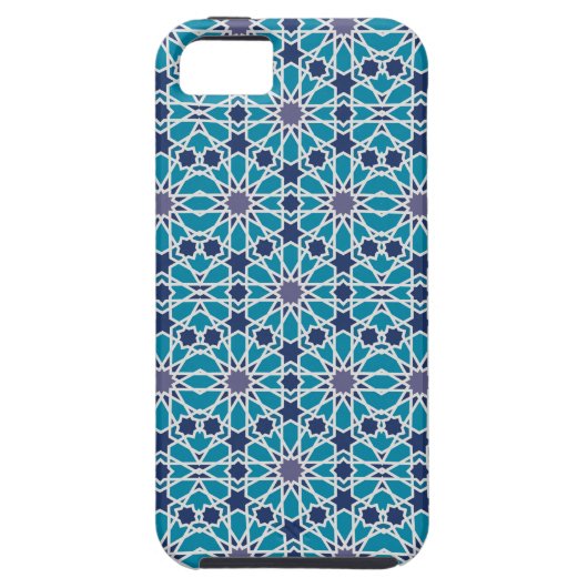Abstract patroon in blauw en grijs Case-Mate iPhone case (Achterkant)