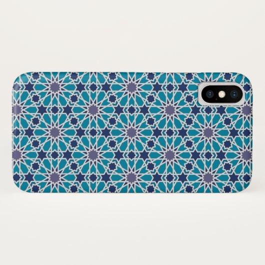 Abstract patroon in blauw en grijs Case-Mate iPhone case (Achterkant (horizontaal))