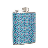 Abstract patroon in blauw en grijs heupfles (Rechts)