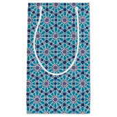 Abstract patroon in blauw en grijs klein cadeauzakje (Voorkant)