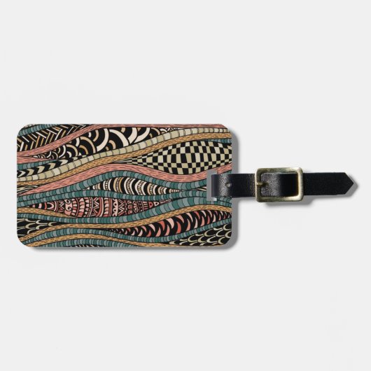 Abstract patroon in etnische stijl bagagelabel (Voorkant horizontaal)